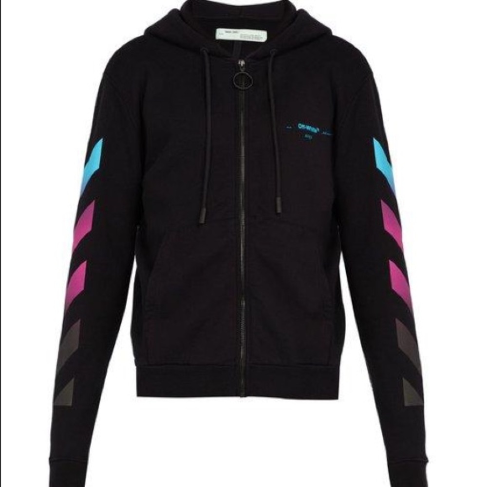 Off-White  Black Gradient Arrows Zip-up Hoodie